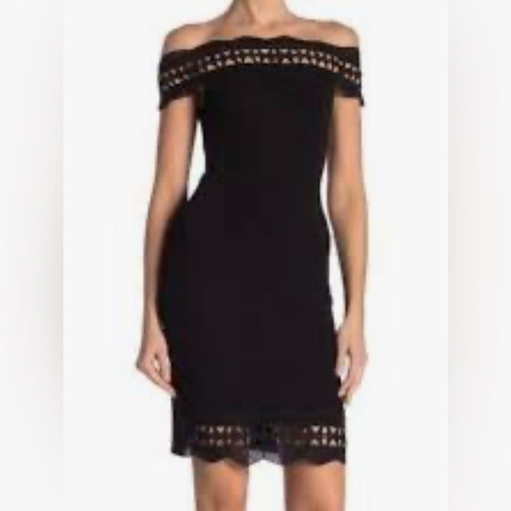 Love by Design NWT Nordstrom Elegant Black Lace Off-Shoulder Dress